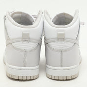 Nike White/ Vast Grey Leather Dunk Retro High Sneakers