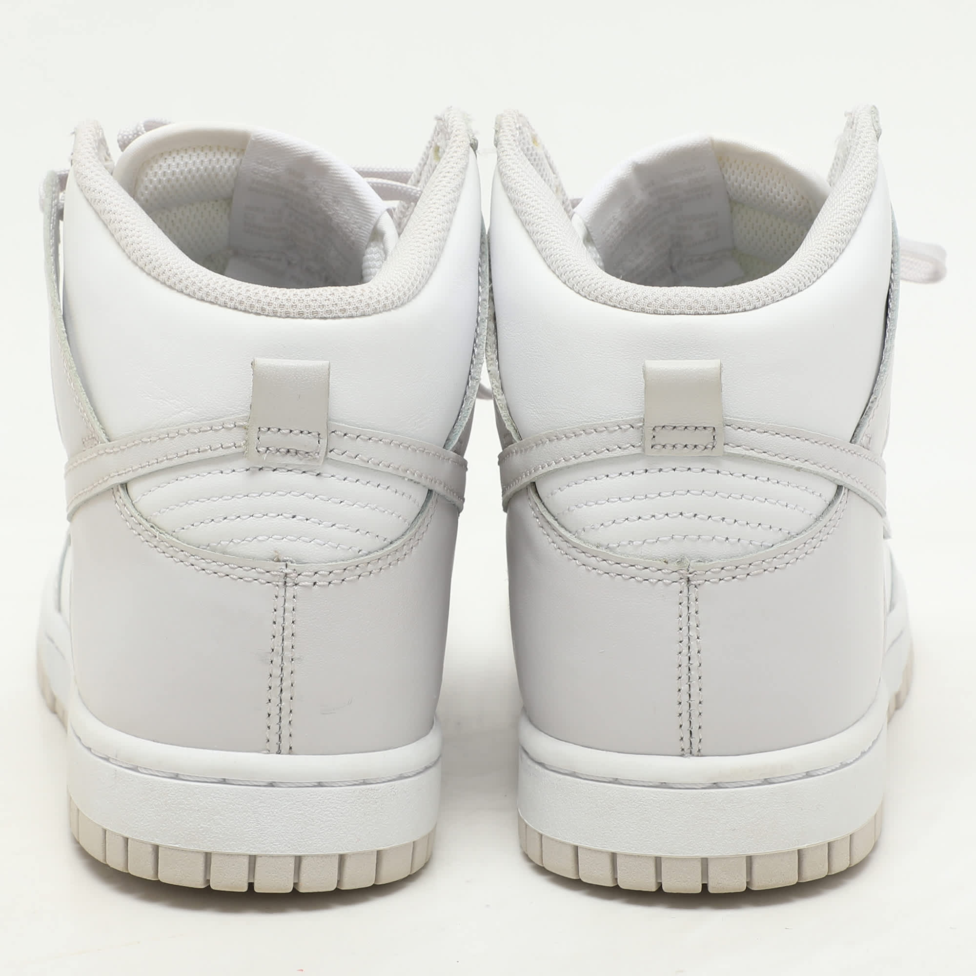 Nike White/ Vast Grey Leather Dunk Retro High Sneakers