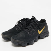 Nike Black Knit Fabric Vapormax Lace Up Sneakers