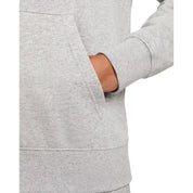 Men's Nike Club Fleece Pullover Hoodie - Dark Grey Heather/Light Smoke Grey/White