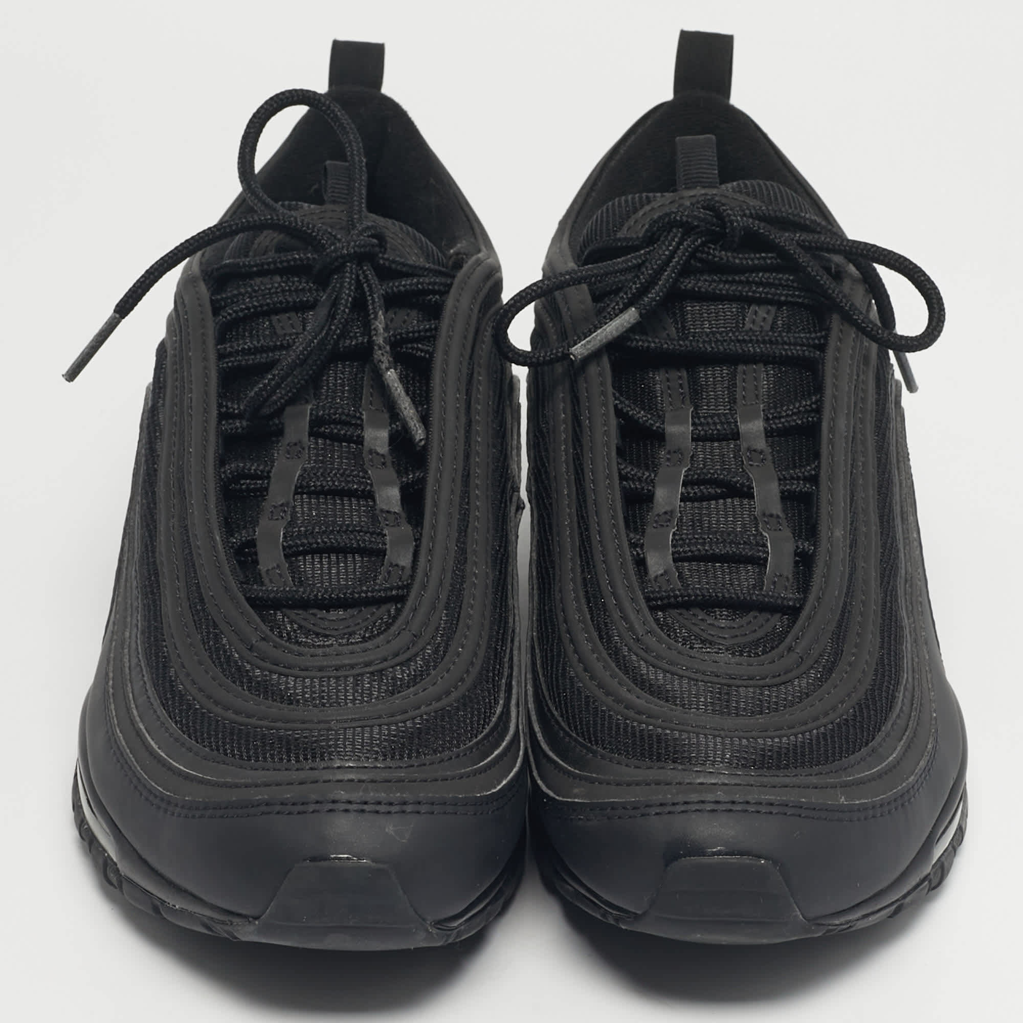 Nike Black Mesh And Leather Air Max 97 Triple Black Sneakers