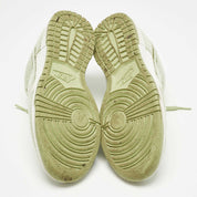 Nike Green/white Cotton Blend Dunk Low Se Cc "fleece Pack Sneakers