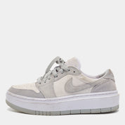 Air Jordans Grey/white Suede Elevate Air Jordan 1 Low Top Sneakers