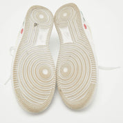 Nike White Leather Dunk Low Lace Up Sneakers