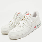 Nike White Leather Dunk Low Lace Up Sneakers